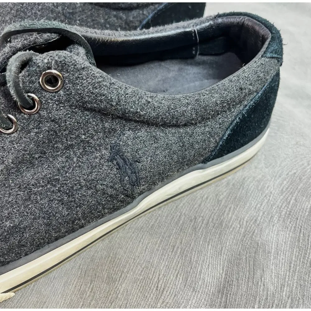Polo Ralph Lauren Vaughn Fashion Sneaker Charcoal Gray Flannel Men's 8.5 Lace Up